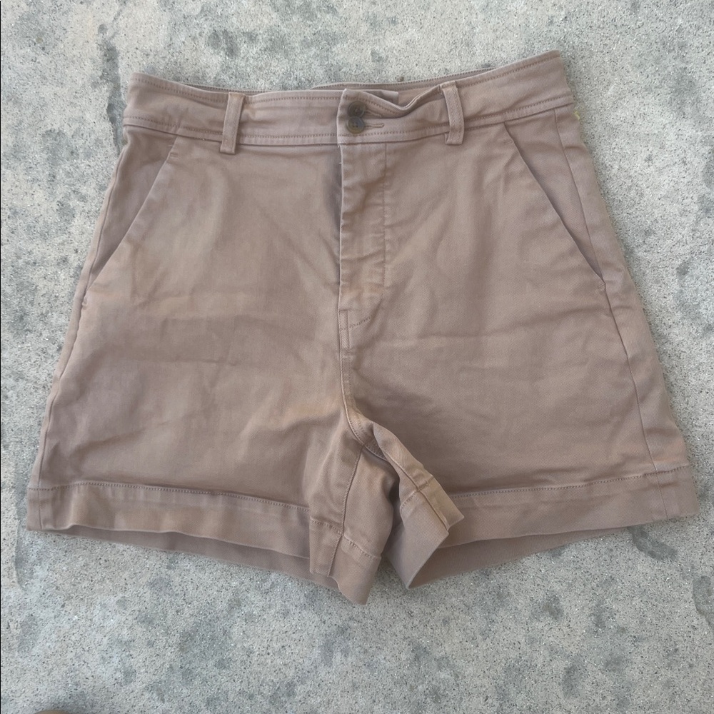 Everlane Women's Way High Ash Brown Twill Shorts Size 8 - Picture 2 of 9
